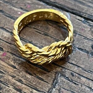 KJP GOLD PLATED KNOTTED RING SZ 7